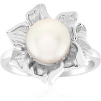 Weiße Süßwasserzuchtperlen-Silberring (TPC) Weiße Süßwasserzuchtperlen-Silberring (TPC)