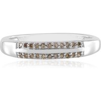 I3 Schokoladen-Diamant-Silberring I3 Schokoladen-Diamant-Silberring