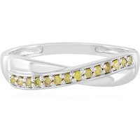 Gelber I3 Brillant-Silberring Gelber I3 Brillant-Silberring