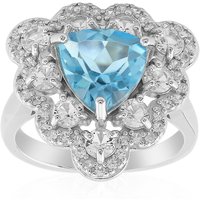 Himmelblauer Topas-Silberring Himmelblauer Topas-Silberring