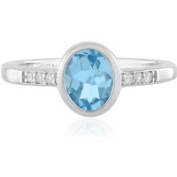 Schweizblauer Topas-Silberring Schweizblauer Topas-Silberring