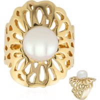 Weiße Süßwasserzuchtperlen-Silberring (TPC) Weiße Süßwasserzuchtperlen-Silberring (TPC)