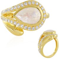 Regenbogen-Mondstein-Silberring (SAELOCANA) Regenbogen-Mondstein-Silberring (SAELOCANA)