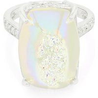 Perlenschimmer-Glitzer-Quarz-Silberring Perlenschimmer-Glitzer-Quarz-Silberring