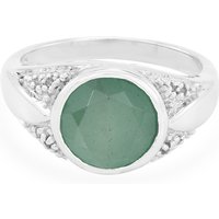 Grüner Chalzedon-Silberring Grüner Chalzedon-Silberring