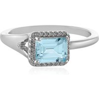 Himmelblauer Topas-Silberring Himmelblauer Topas-Silberring