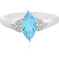 Himmelblauer Topas-Silberring Himmelblauer Topas-Silberring