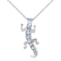 Himmelblauer Topas-Silberhalskette Himmelblauer Topas-Silberhalskette