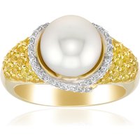 Weiße Südseeperlen-Goldring (Michelle Albala) Weiße Südseeperlen-Goldring (Michelle Albala)