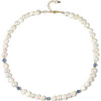 Weiße Süßwasserzuchtperlen-Silberhalskette Weiße Süßwasserzuchtperlen-Silberhalskette