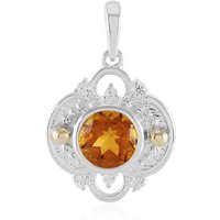 Madeira-Citrin-Silberanhänger mit Gold (Granulieren) Madeira-Citrin-Silberanhänger mit Gold (Granulieren)