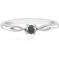 Blauer I2 Brillant-Silberring Blauer I2 Brillant-Silberring
