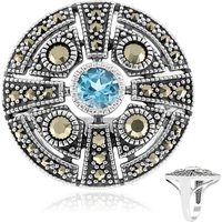 Schweizblauer Topas-Silberring (Annette classic) Schweizblauer Topas-Silberring (Annette classic)