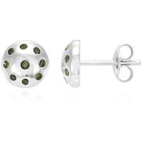Smaragdgrüner Diamant-Silberohrringe Smaragdgrüner Diamant-Silberohrringe