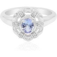 Nicht erhitzter Tansanit-Silberring Nicht erhitzter Tansanit-Silberring