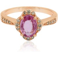 Pinkfarbener Saphir-Goldring (Annette) Pinkfarbener Saphir-Goldring (Annette)