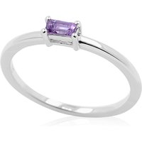 Nicht erhitzter Purpurfarbener Ceylon-Saphir-Silberring Nicht erhitzter Purpurfarbener Ceylon-Saphir-Silberring