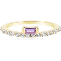 Nicht erhitzter Purpurfarbener Ceylon-Saphir-Silberring Nicht erhitzter Purpurfarbener Ceylon-Saphir-Silberring