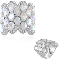 Regenbogen-Mondstein-Silberring Regenbogen-Mondstein-Silberring