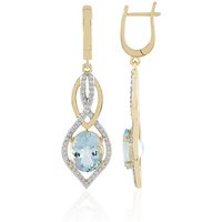 AAA-Brasilianischer Aquamarin-Goldohrringe (SUHANA) AAA-Brasilianischer Aquamarin-Goldohrringe (SUHANA)