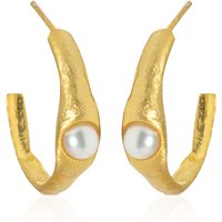 Weiße Süßwasserzuchtperlen-Silberohrringe (Joias do Paraíso) Weiße Süßwasserzuchtperlen-Silberohrringe (Joias do Paraíso)