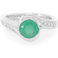 Grüner Chalzedon-Silberring Grüner Chalzedon-Silberring