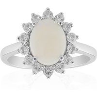 Weißer Opal-Silberring Weißer Opal-Silberring