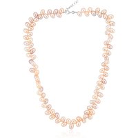 Orange Süßwasserzuchtperlen-Silberhalskette Orange Süßwasserzuchtperlen-Silberhalskette