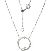 Weiße Süßwasserzuchtperlen-Silberhalskette Weiße Süßwasserzuchtperlen-Silberhalskette