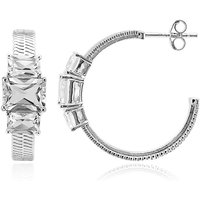 Weißer Topas-Silberohrringe Weißer Topas-Silberohrringe