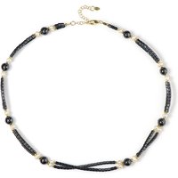 Schwarzer Hämatit-Silberhalskette Schwarzer Hämatit-Silberhalskette