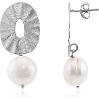 Weiße Süßwasserzuchtperlen-Silberohrringe (Joias do Paraíso) Weiße Süßwasserzuchtperlen-Silberohrringe (Joias do Paraíso)