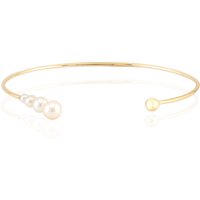 Weiße Süßwasserzuchtperlen-Silberarmreif Weiße Süßwasserzuchtperlen-Silberarmreif