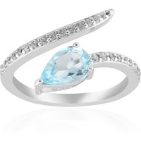 Himmelblauer Topas-Silberring Himmelblauer Topas-Silberring