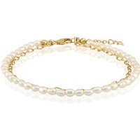 Weiße Süßwasserzuchtperlen-Silberarmband Weiße Süßwasserzuchtperlen-Silberarmband