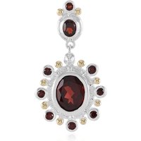 Mosambik-Granat-Silberanhänger mit Gold (Granulieren) Mosambik-Granat-Silberanhänger mit Gold (Granulieren)