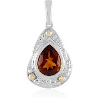 Madeira-Citrin-Silberanhänger mit Gold (Granulieren) Madeira-Citrin-Silberanhänger mit Gold (Granulieren)