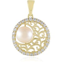 Weiße Süßwasserzuchtperlen-Goldanhänger (Ornaments by de Melo) Weiße Süßwasserzuchtperlen-Goldanhänger (Ornaments by de Melo)