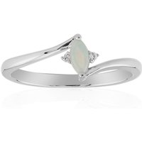 Weißer Opal-Silberring Weißer Opal-Silberring