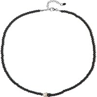 Schwarzer Hämatit-Silberhalskette Schwarzer Hämatit-Silberhalskette