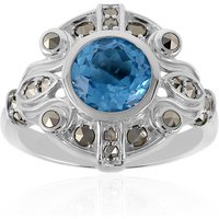 Schweizblauer Topas-Silberring (Annette classic) Schweizblauer Topas-Silberring (Annette classic)