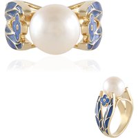 Weiße Süßwasserzuchtperlen-Silberring (Adela Silber) Weiße Süßwasserzuchtperlen-Silberring (Adela Silber)