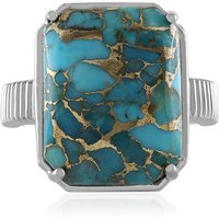 Blauer Mohave-Kupfer-Türkis-Silberring (Faszination Türkis) Blauer Mohave-Kupfer-Türkis-Silberring (Faszination Türkis)