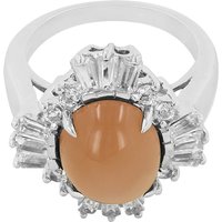 Oranger Mondstein-Silberring Oranger Mondstein-Silberring