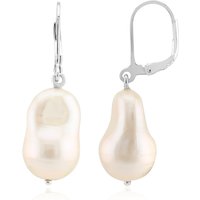 Weiße Süßwasserzuchtperlen-Silberohrringe (TPC) Weiße Süßwasserzuchtperlen-Silberohrringe (TPC)