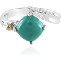 Tyrone-Türkis-Silberring mit Gold (Granulieren) Tyrone-Türkis-Silberring mit Gold (Granulieren)