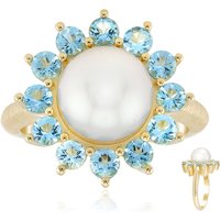 Weiße Südseeperlen-Goldring (Michelle Albala) Weiße Südseeperlen-Goldring (Michelle Albala)