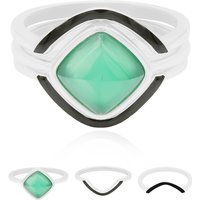 Grüner Chalzedon-Silberringe Grüner Chalzedon-Silberringe