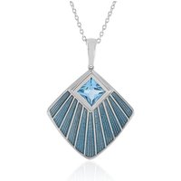 Schweizblauer Topas-Silberhalskette (Adela Silber) Schweizblauer Topas-Silberhalskette (Adela Silber)