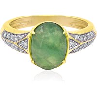 Edelgrüner Jadeit-Goldring (Annette) Edelgrüner Jadeit-Goldring (Annette)